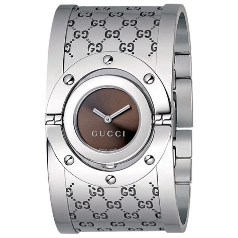 gucci twirl bangle watch silver|gucci link bracelet silver.